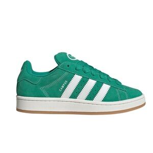 Adidas Green and White Suede Sneakers
